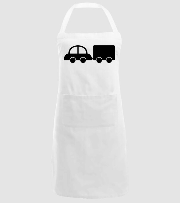 Car with tail model alb pe tricou