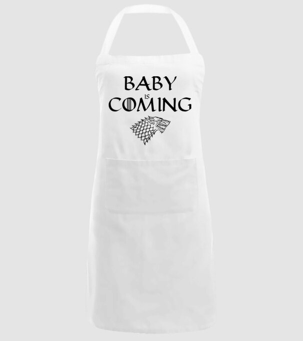 Baby is coming model alb pe tricou