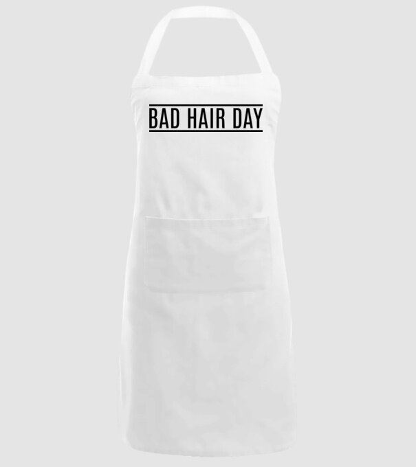 Bad hair day model alb pe tricou