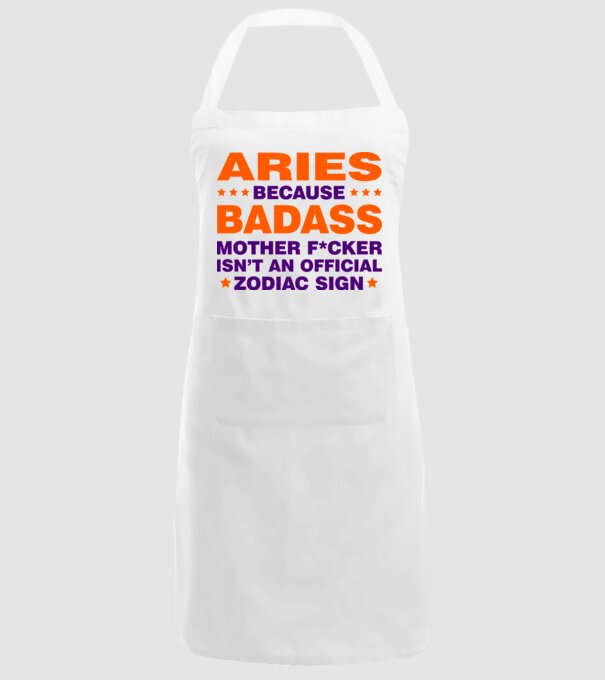 Badass zodiac ARIES model alb pe tricou