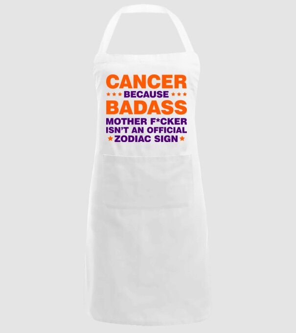 Badass zodiac CANCER model alb pe tricou