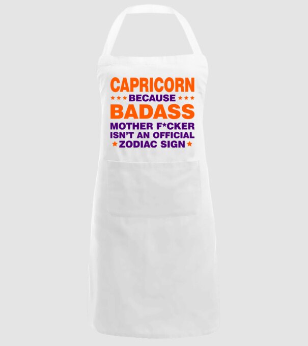 Badass zodiac CAPRICORN model alb pe tricou