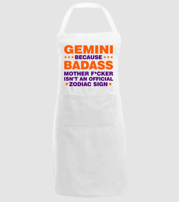 Badass zodiac GEMINI model alb pe tricou