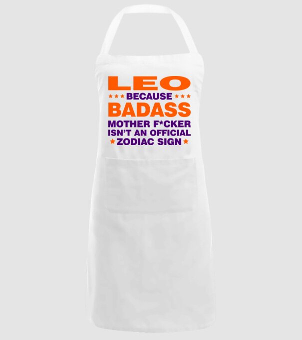 Badass zodiac LEO model alb pe tricou