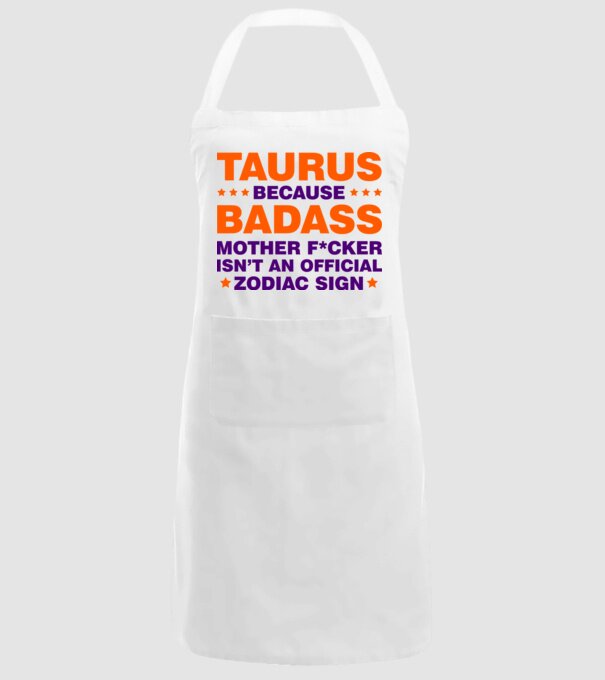 Badass zodiac TAURUS model alb pe tricou