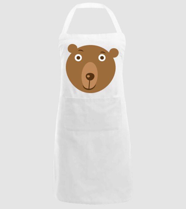Bear Face model alb pe tricou