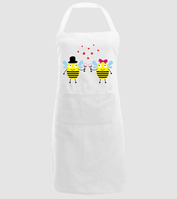 Bee Love model alb pe tricou