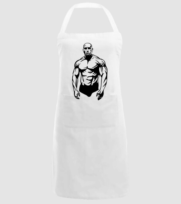 bodybuilding model alb pe tricou