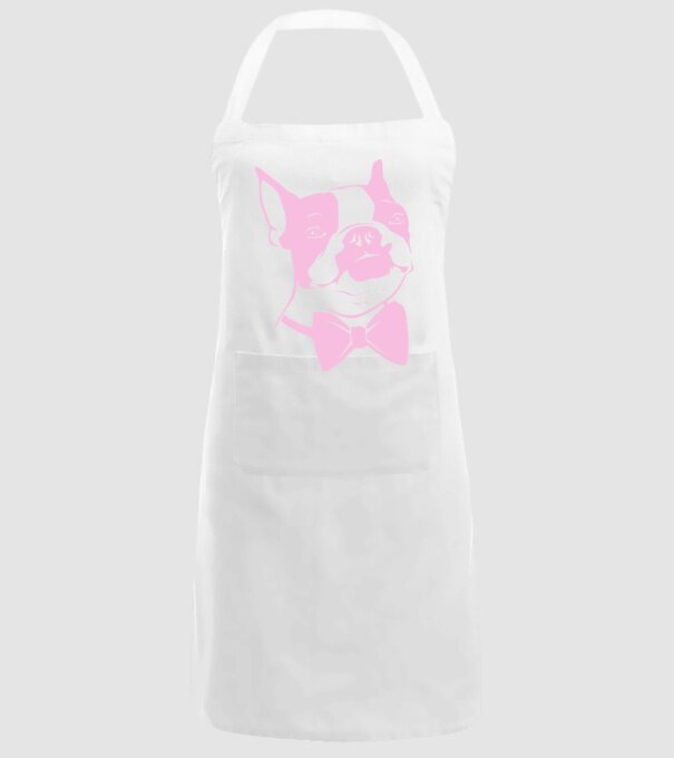 Boston Terrier model alb pe tricou
