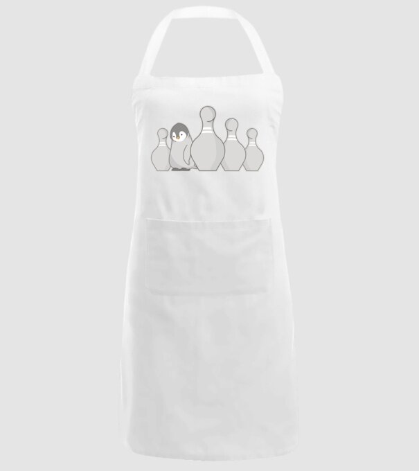 Bowling pinguin model alb pe tricou