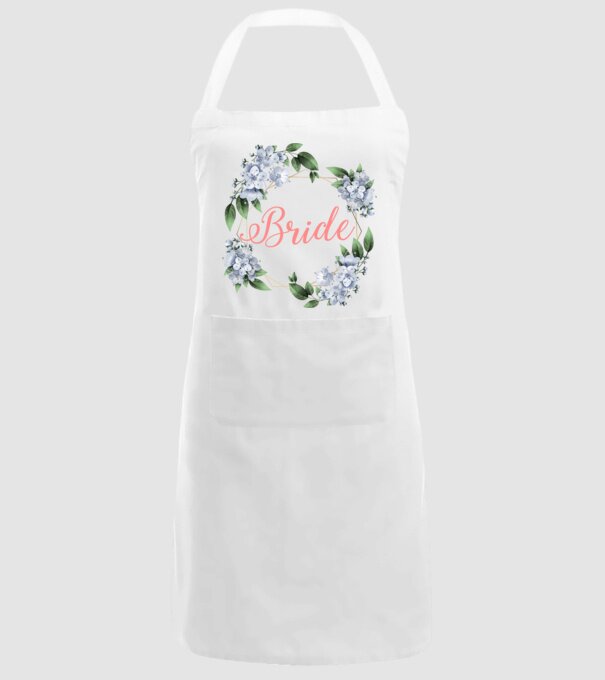 BRIDE blue floral model alb pe tricou