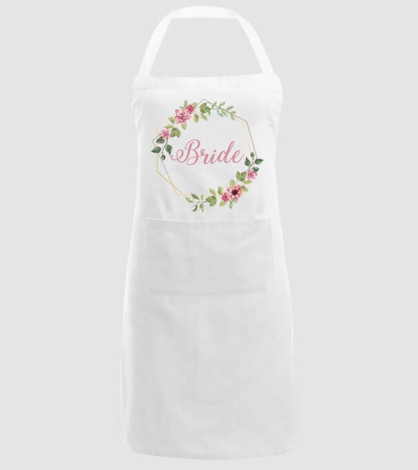 BRIDE pink floral model alb pe tricou
