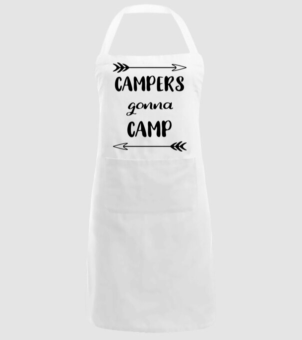Campers gonna camp model alb pe tricou