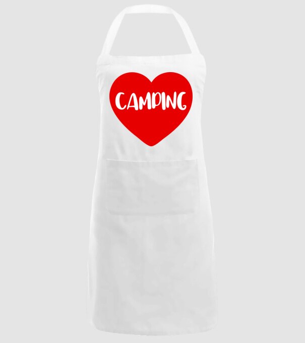 Camping heart model alb pe tricou
