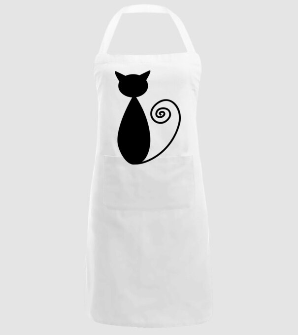 Siluetă pisică model alb pe tricou