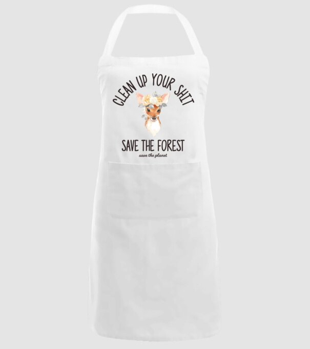 Clean up your shit model alb pe tricou