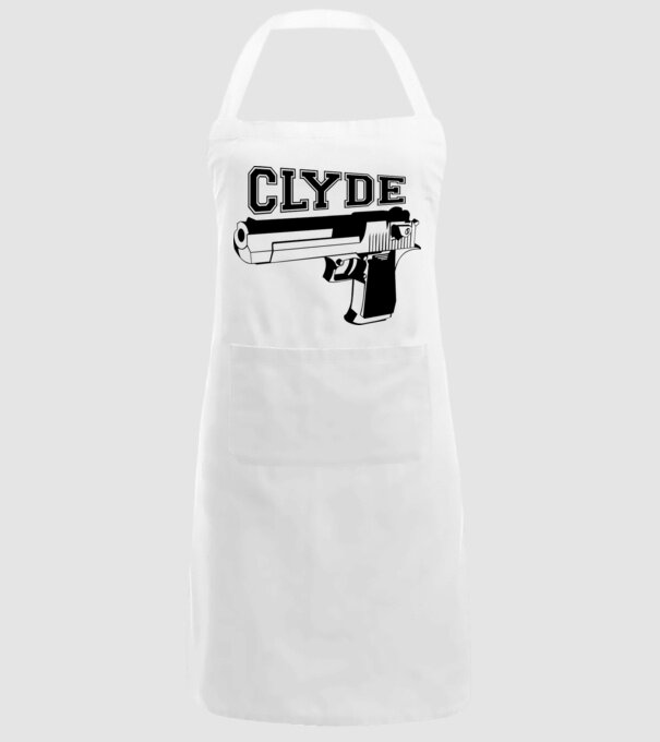 Clyde model alb pe tricou