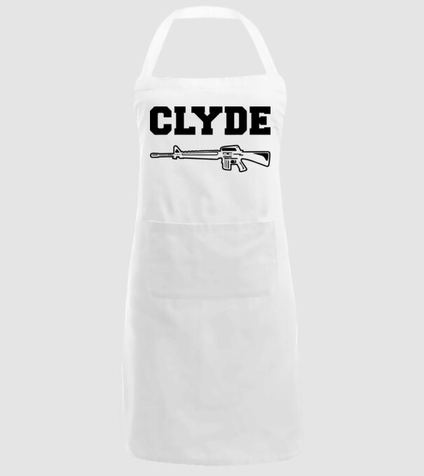 Clyde model alb pe tricou