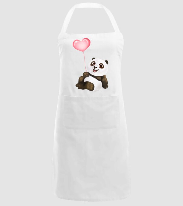 Cute panda with heart model alb pe tricou