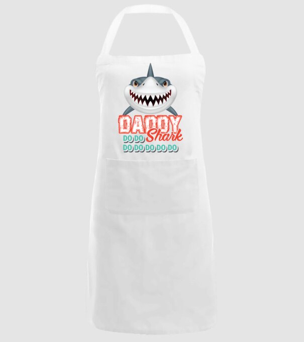 Daddy shark model alb pe tricou