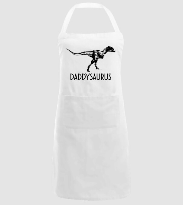 Familia de dinozauri Daddysaurus model alb pe tricou