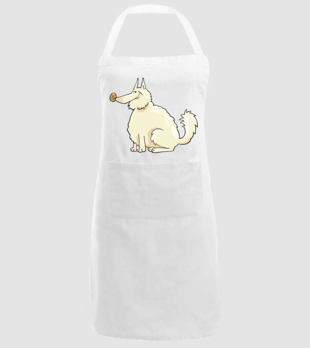 Dog silhouette model alb pe tricou