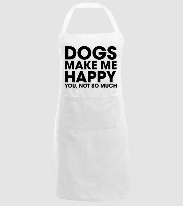 Dogs make me happy model alb pe tricou