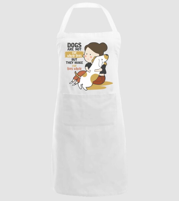 Dogs make our lives whole model alb pe tricou