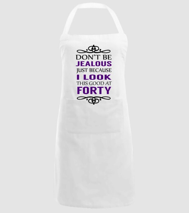 'Don''t be jealous - 40' model alb pe tricou