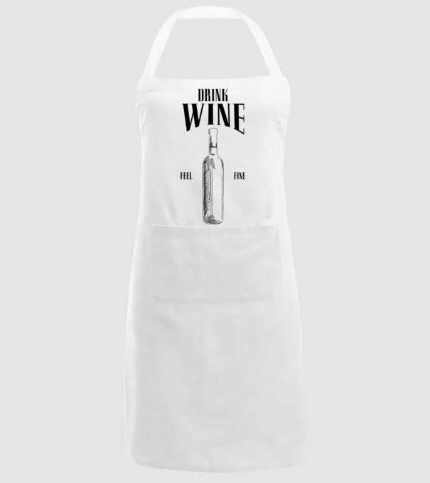 Drink wine feel fine model alb pe tricou