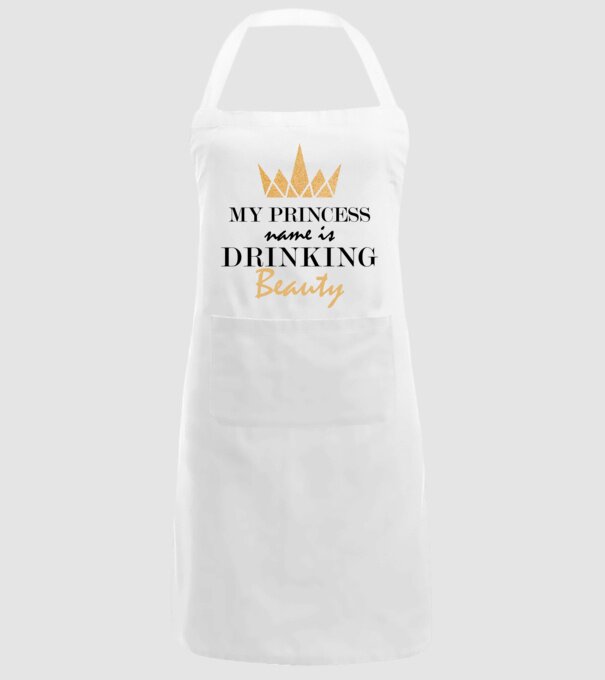 Drinking beauty gold model alb pe tricou