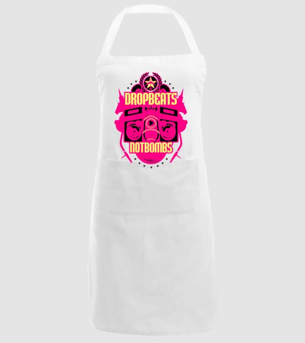Drop Beats Not Bombs model alb pe tricou
