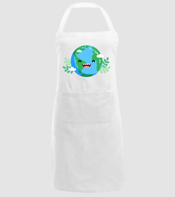 Earth smiley model alb pe tricou