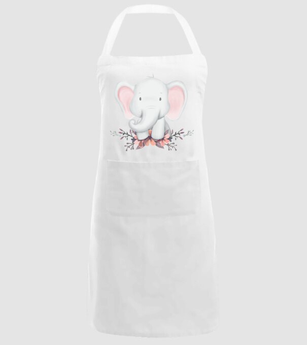 Elefant cu flori model alb pe tricou