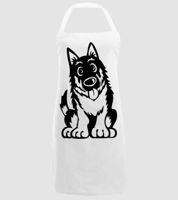 câine lup model alb pe tricou