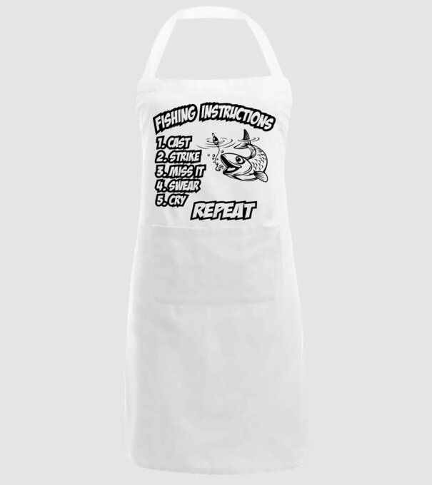 Fishing instructions model alb pe tricou