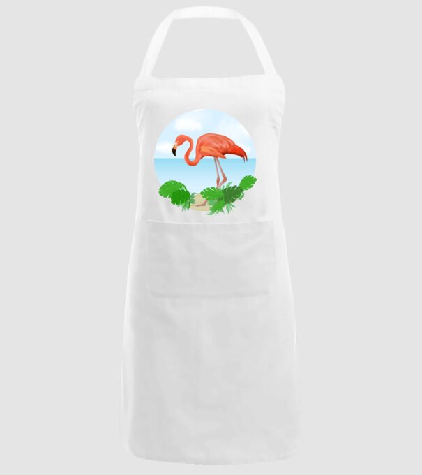 Flamingo model alb pe tricou