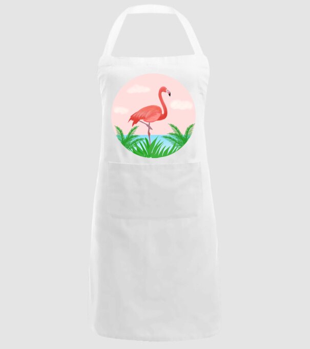 Flamingo model alb pe tricou
