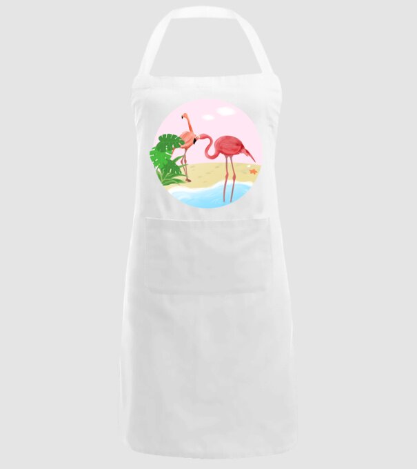 Flamingo model alb pe tricou