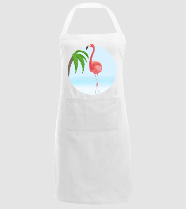 Flamingo model alb pe tricou