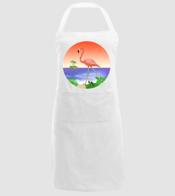 Flamingo model alb pe tricou