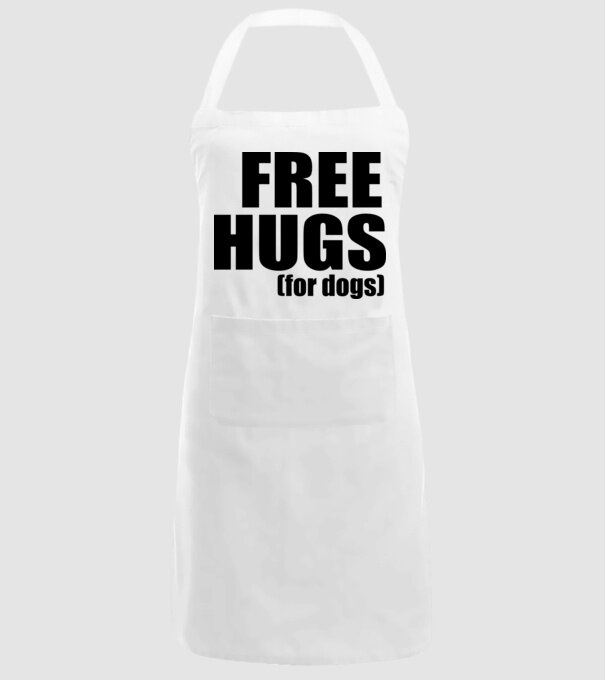 Free hugs for dogs model alb pe tricou
