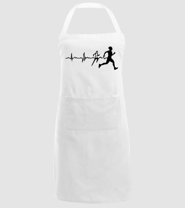 bărbat alergător ecg model alb pe tricou