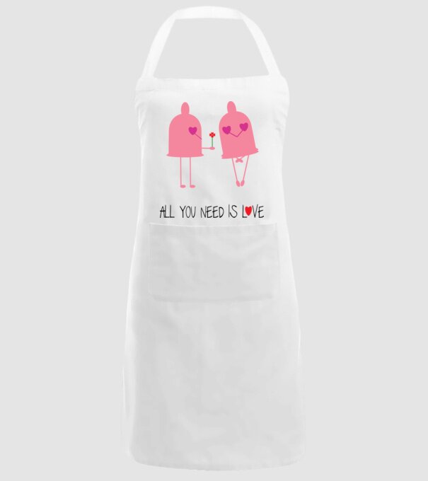 All you need is love model alb pe tricou