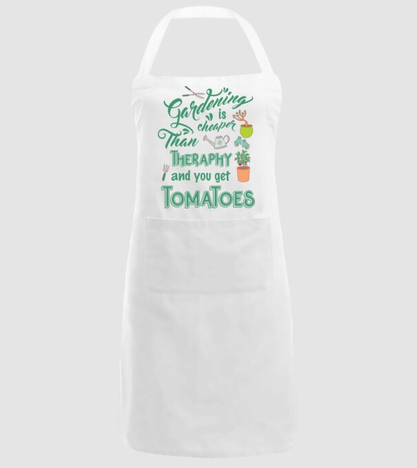 Gardening is cheaper than theraphy model alb pe tricou