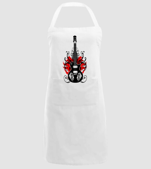 Chitară model alb pe tricou
