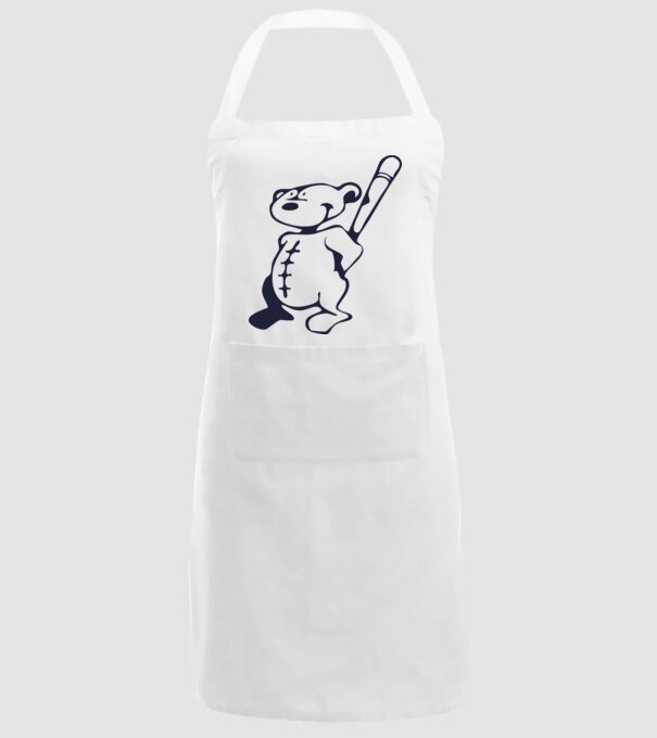 Ursuleț agresiv model alb pe tricou
