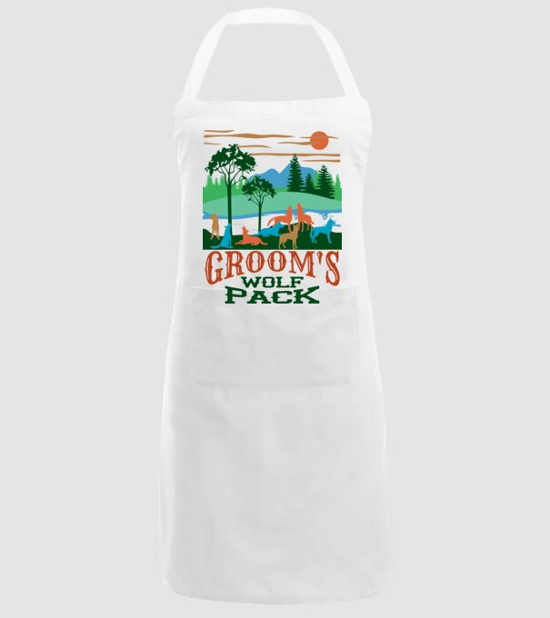 Grooms wolf pack model alb pe tricou
