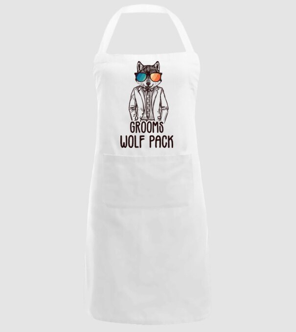 Grooms wolf pack model alb pe tricou