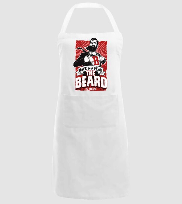 Have no fear the beard is here model alb pe tricou